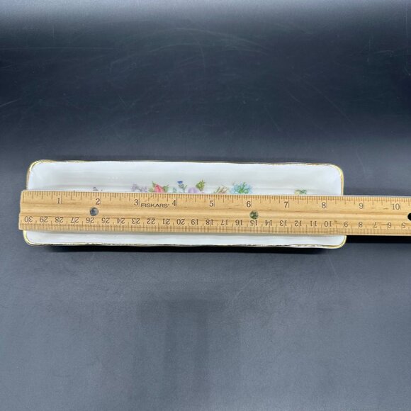 Vintage Mint Tray Aynsley England Wild Tudor Bone China Floral Trinket Dish - Picture 7 of 9